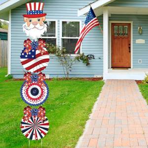 lot 3327 image: Jetec 4th of July Yard Sign Independence Day Patriotic Outdoor Pathway Decoration with Stake Waterproof Corrugated Lawn Sign Independence Day Party Supplies (4 Pieces)