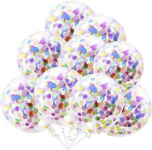 lot 3357 image: 62pcs Colorful Confetti Balloons Kit Blingbling balloon-12 Inches Multicolor Rainbow Confetti Balloons Confetti Party Balloons for Valentine Birthday Baby Shower Graduation Wedding Party
