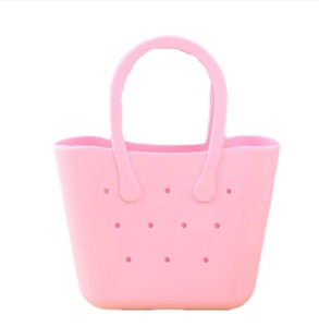 lot 3362 image: Zoruiline Mini Beach Bag Waterproof Washable Tip Proof Durable Open Tote Bag Tote for Beach, Pool, Boat, Sports Tote Bags Luggage (Pink)