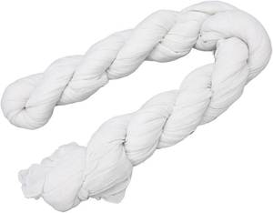 lot 3374 image: White Table Runner, Vintage Style for Wedding, Bridal, Baby Shower Decor with Flowers, Plants, and Candles, 35x 160 Polyester Cheesecloth Table Runner