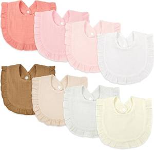 lot 3391 image: EllieHouse Baby Bibs for Girls Boys 8 Pack Muslin Drool Muslin Cotton for Baby Girls Boys Teething Bibs