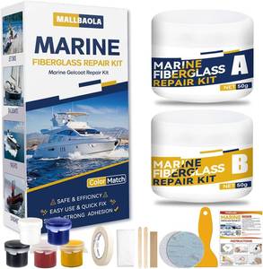 lot 3401 image: Marine Fiberglass Repair Kit for Boats, Gel Coat Repair Kit for Boats, Boat Gelcoat Repair Kit, Epoxy Filler for Boats, Fiberglass Boat Repair Kit Fix Holes, Chips, Pits, Cracks (Color Match)