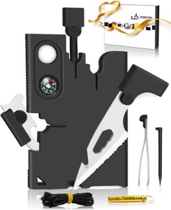 lot 3408 image: Credit Card Tool Multitool - Mens Grandpa Gifts for Dad Who Wants Nothing, Papa Gifts for Him Credit Card Knife Foldable Cool Gadgets for Men Wallet Tools With Blade Compass Screwdrivers