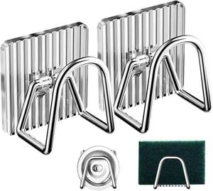 lot 3411 image: ESINAM 2Pcs Sponge Holder, Strong Adhesive Clear Acrylic Kitchen Sink Sponge Caddy for Kitchen Organization, Multifunctional Inside Sink Sponge Holder