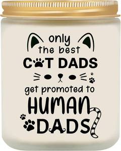 lot 3413 image: Gifts for New Dad, Candle for New Daddy, Dad to Be Gifts for Fathers Day First Time, Cat Print Lavender Scented Candle Gift for Men