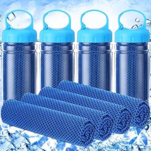 lot 3425 image: Hosuly 4 Pack Cooling Towel 40 x 12 Cooling Towels for Neck and Face Ice Cooling Neck Wraps Breathable Chilly Portable Cooling Towels for Hot Weather Yoga Sport Gym Workout Fitness