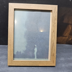 lot 3433 image: ARAACTOMOVE Framed Wall Art Prints 6x8 inch The scene of the rocket accident,Oak Wood Frame,for Home Decor Posters for Bedroom Living Room Bathroom Gift