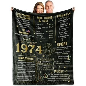 lot 3445 image: 50th Birthday Blanket, Best 50th Birthday Decorations Gifts for Mom Dad, Fathers Day Blanket,Best Mom Blanket,Unique Happy Birthday 50 Year Old Soft Throw Blanket for Grandpa, Friends, Male, Female