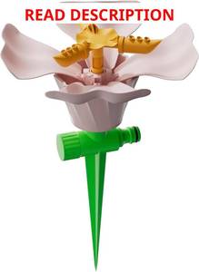 lot 3447 image: Rotating Flower Garden Sprinkler for Yard, Adjustable Spray Modes, Large Area Coverage, Easy Hose Connection, Red,