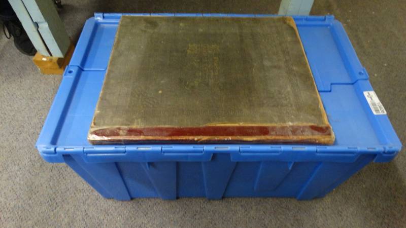 lot 10806 image: Lot of books & stained glass pane