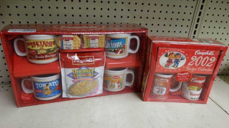 lot 10834 image: 2 campbells collector mug sets & recipe calender set