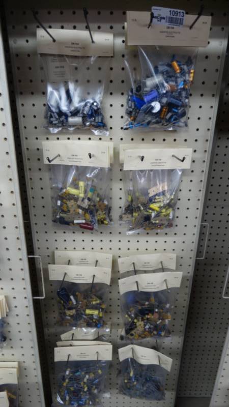 lot 10913 image: Big lot of assorted elecrolytic, capacitors, caps, and resistors.