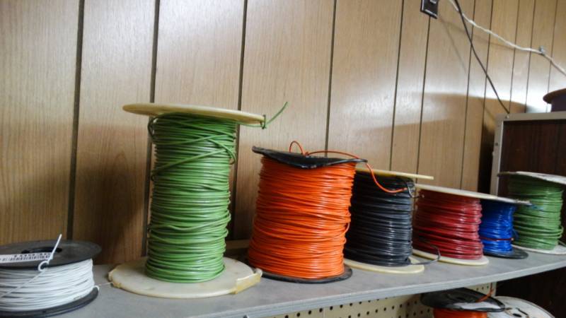lot 10936 image: Lot of wire spools 12-16 gauge.