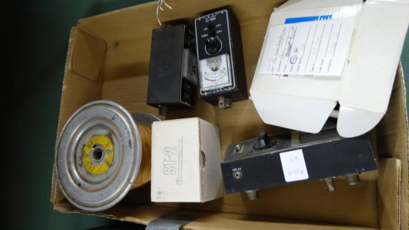 lot 17597 image: Box of electrical testing items and misc.