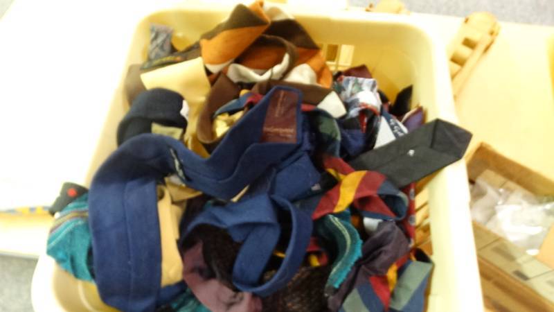 lot 17636 image: Basket full of assorted ties.
