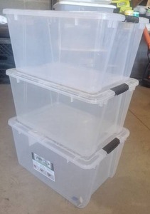 lot 9 image: (3) Matching & Stacking Totes