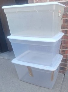 lot 11 image: (3) Clear Totes with Lids