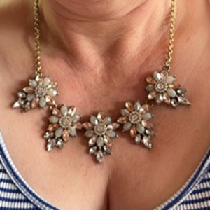 lot 22 image: CrystalRhinestone Flower Statement Necklace