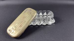 lot 37 image: Crystal Cut Glass Boudoir Box Suitable for bobby pins or cotton swabs