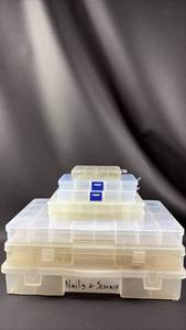 lot 45 image: Clear Plastic Storage Organizer Boxes with Compartments