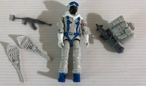 lot 48 image: 1985 G.I. Joe Action Figure Snow Serpent with Snowshoes and Combat Accessories (needs o ring)