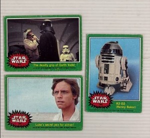 lot 53 image: Vintage 1977 Star Wars Trading Cards Set of 3