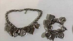 lot 65 image: Hearts Bracelet and Necklace