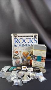 lot 88 image: Rock Hounds Rocks and Minerals Books and Geological Specimens Polished and Rough. many Labeled and Local