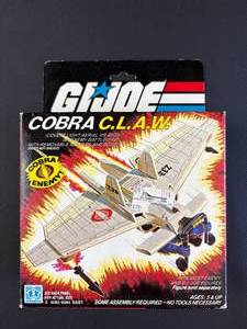 lot 46 image: ORIGINAL BOX  Vintage GI Joe Cobra C.L.A.W. Vehicle with Instructions