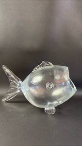 lot 318 image: Clear Glass Fish Statuary with Fins and Tail in Original Box