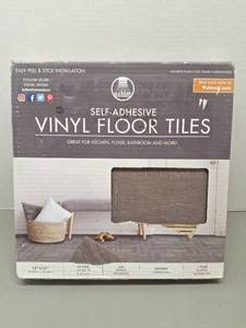 lot 117 image: NEWFULL 45 SQ FT Self-Adhesive Vinyl Floor Tiles, Charcoal