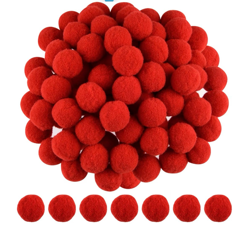 lot 2023 image: ANPUNAT 200 Pcs Craft Pom Poms 1 Inch Felt Balls DIY Art Crafts Projects and Decoration(Red)