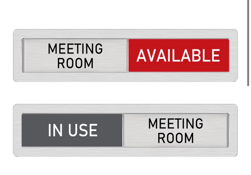 lot 2118 image: In Use Available Privacy Sign,Vacant Occupied Slider Door Indicator Signs for Meeting Room,In Use Stainless Steel Privacy Sliding Door Signs for Office, Do Not Disturb Sign for Wellness Room, Office,Business-7x1.5