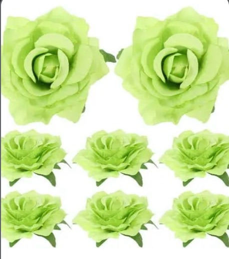 lot 2182 image: Ahoney 6-Piece Green Rose Hair Clips for Women & Girls - Floral Alligator Clips & Pins for Halloween, Prom & Party