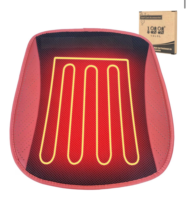 lot 2302 image: 10L0L Heated Golf Cart Seat Covers with Non-Slip - Heating Seat Pad for Yamaha EZGO Club Cart with Fast Heat Three-Speed Heating Temperature Adjustment and Automatic Shut-Off Red