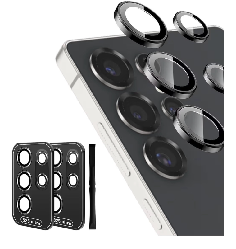 lot 2319 image: 2 Pack Camera Lens Protector Compatible with Galaxy S25 Ultra 5G - HD Tempered Glass Screen Protectors, Easy Installation, Scratch Resistant Cover Film - Black