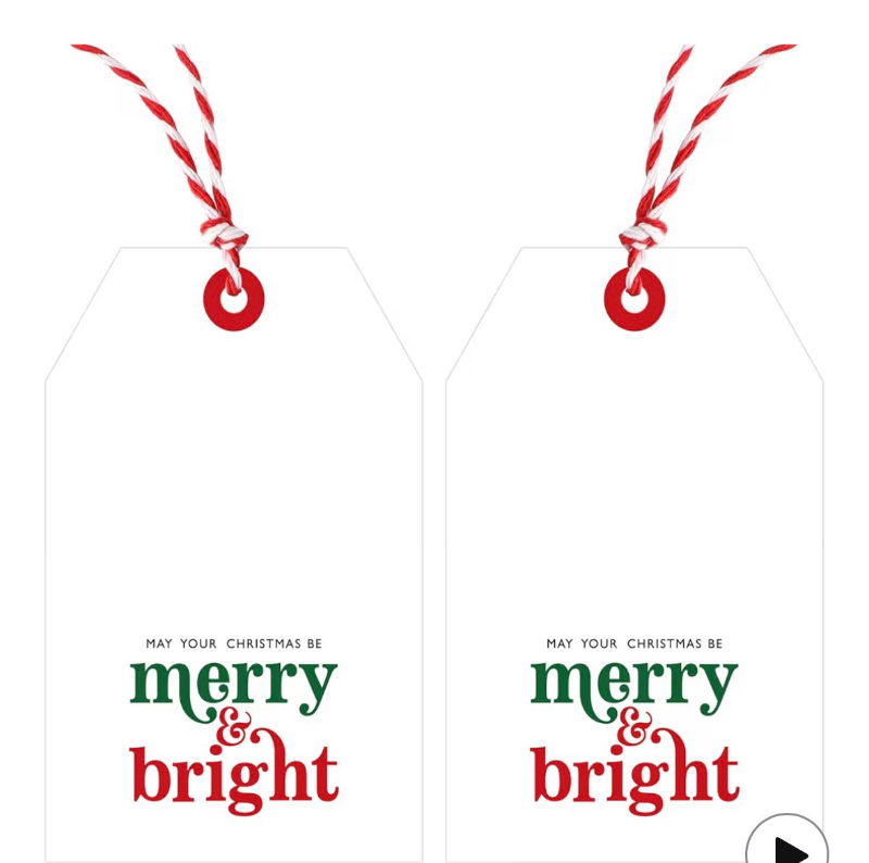 lot 2463 image: Christmas Gift Tags Merry and Bright Tags with String 50 PCS Holiday Tag White Xmas Design Gift Tag for Presents, Xmas Decoration (Merry and Bright) - Retail $0