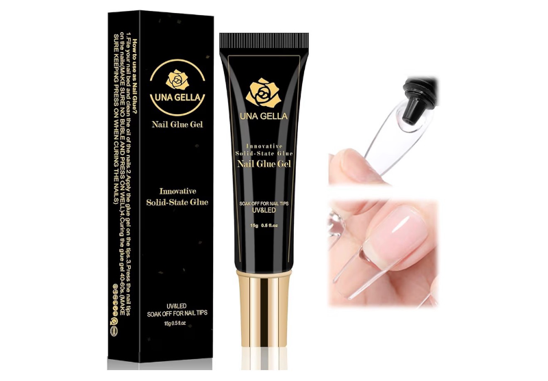 lot 2535 image: Solid Nail Glue Gel 15ml Lamp Curing Needed Solid Soak Off U VLED Lamp Required Super Strong Glue for Fake Acrylic Soft Gel Nail Tips Press On Nails Art Extension - Retail $0