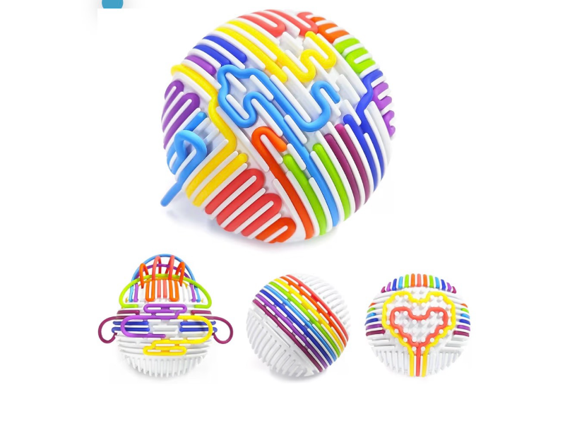 lot 2568 image: PINU Sensory Fidget Board Ball Toy - Activity Board with 24 Strings - Educational - Retail $0