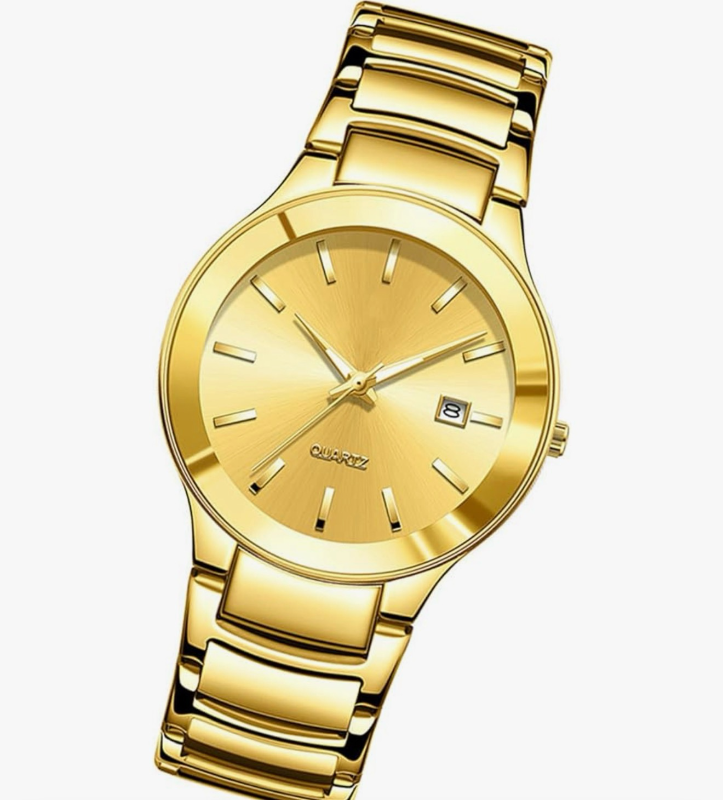 lot 2598 image: Versatile Timepiece for Business Casual Event Stainless Steel Construction Mineral Glass Water Couple Watch - Retail $0