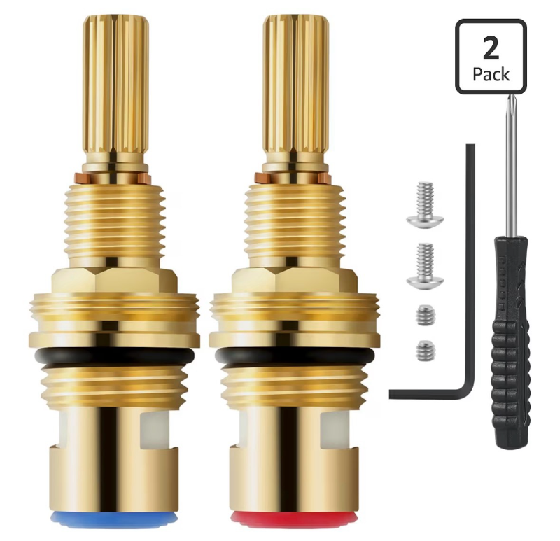 lot 2629 image: Brass 1-001 & Brass 1-002 Ceramic Valve Cartridge, Compatible with Cold widespread Cartridge and Hot widespread Cartridge, Brass Construction, include Brass 1-001 & Brass 1-002 - Retail $0