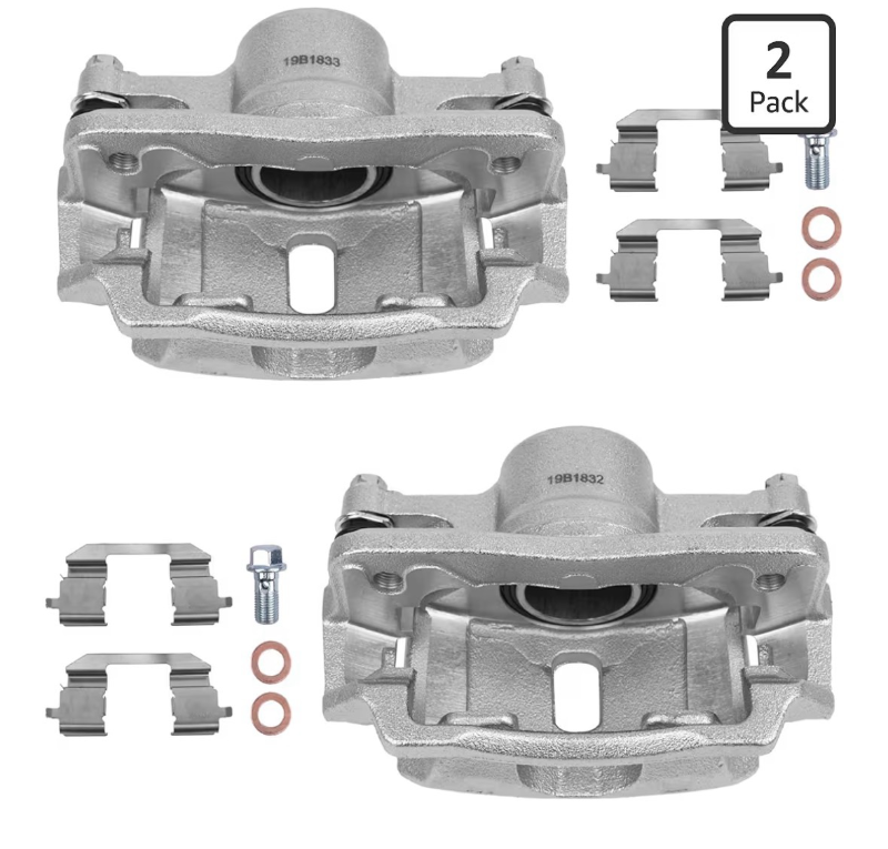 lot 2640 image: Autoround Front Disc Brake Caliper Assembly with Bracket fit for Honda Civic 1996-2011 Insight 2010-2014, Acura EL 1997-2000, Both Driver Passenger Side, Replacement # 19B1832 19B1833 - Retail $0
