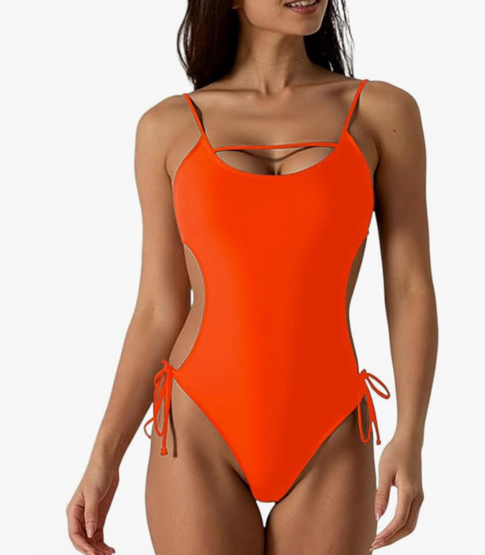 lot 2748 image: Small Womens One Piece Swimsuits Cut Out Strap Swimwear Tummy Control Monokini Backless Bathing Suit Sexy - Retail $0