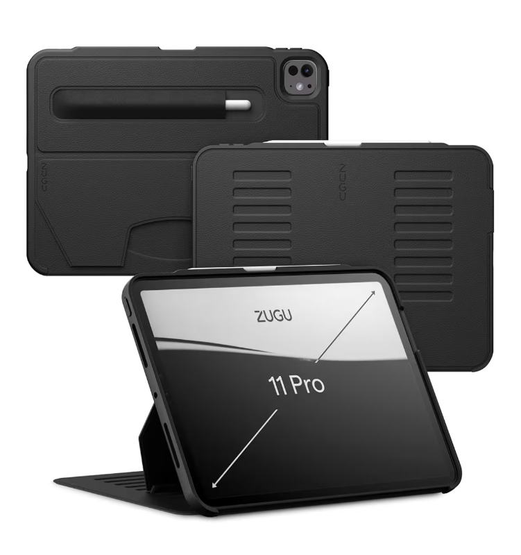 lot 2902 image: Zugu Case for iPad Pro 11 (M4M5) 20242025, Slim Protective Cover with Apple Pencil Holder, Auto WakeSleep, Multiple Viewing Angles, iPad Pro 11 Inch Cover, Phone Protector, Black - Retail $0