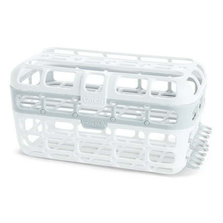 lot 2921 image: Munchkin High Capacity Deluxe Dishwasher Basket  Accommodates both Standard and Wide-Mouth Bottles  Includes Straw Rack  Large  Gray - Retail $34