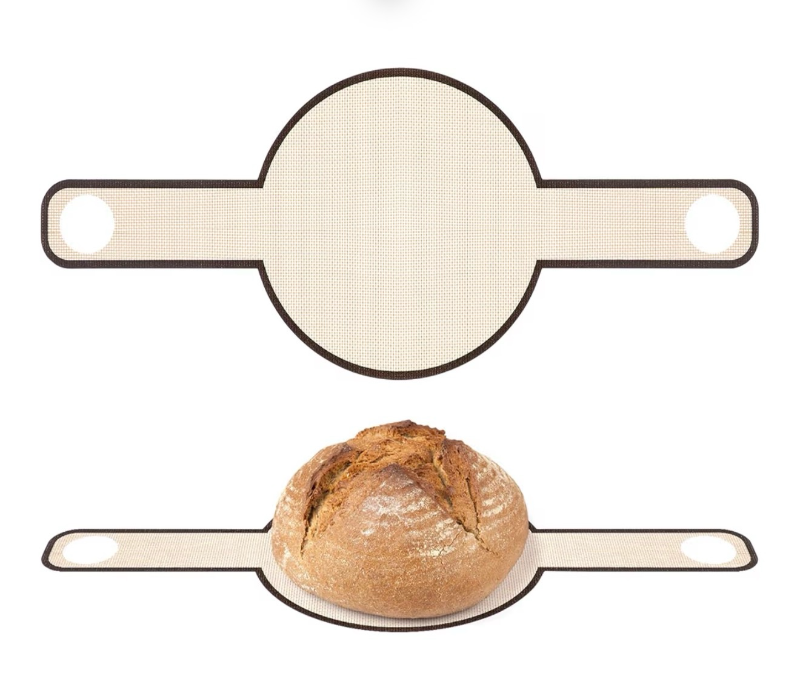 lot 2941 image: Cabilock Bread Sling, 2Pcs Glass Fiber Baking Mat with Long Handles, Non-Sticky Dutch Oven Liner, Reusable Sourdough Bread Baking Slings for Dough Transfer - Retail $0