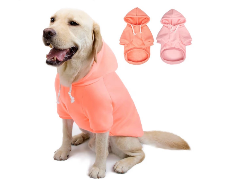 lot 2987 image: 2-Pack Dog Hooded Sweaters & Jackets - Soft Dog Clothes Hoodie for SmallMediumLarge Dogs & Cats  All-Season Comfort & Fit, Stylish Pet Shirts Apparel & Accessories (Light Pink, Purple, X-Large) - Retail $0