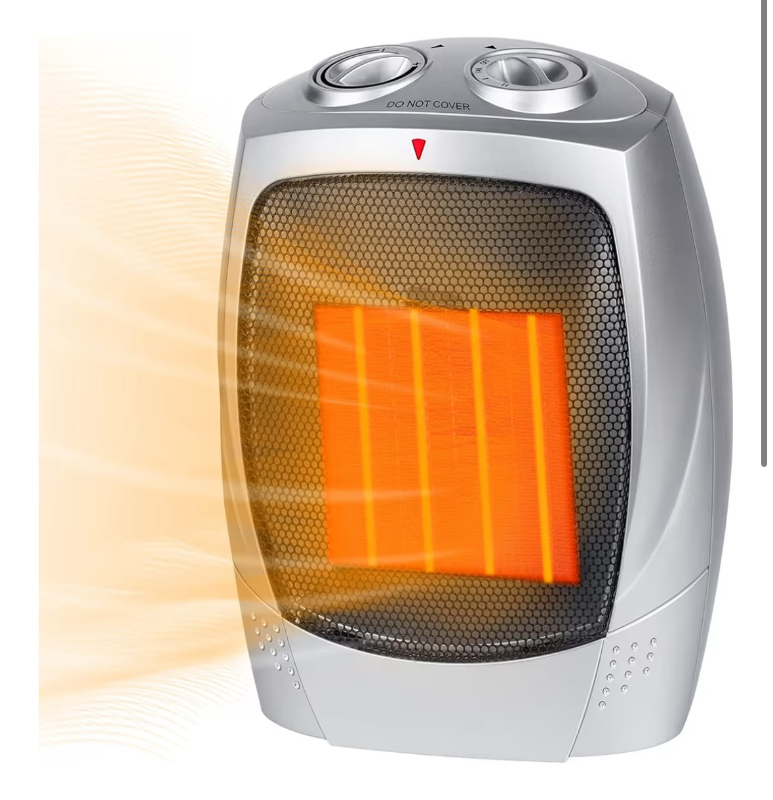 lot 2756 image: 1500W Ceramic Fan Heater with Adjustable Settings - Retail $25