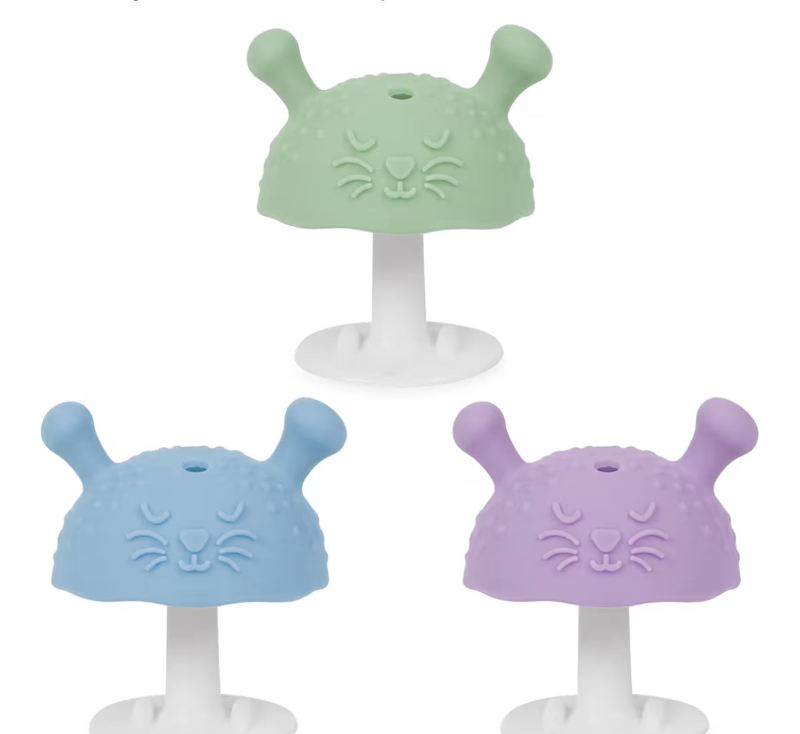 lot 2768 image: Mombella Bunny Silicone Teething Toy - Retail $12