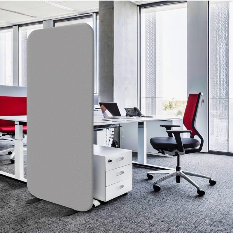 lot 1011 image: DECOLAB Standing Room Dividers, Privacy Divider Panel Wall, Portable Divider Separator Screen for Classroom, Office, Studio, Home, Scratch Resistance, 29x65 inch, Steel